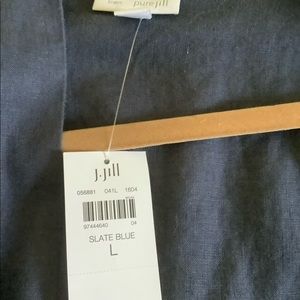 J Jill slate blue linen jacket and cropped pants…